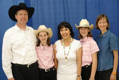 Marina, Jana, Virginia, Emma Jane, and Scott at the 2006 American Heritage Music Festival in Grove, OK. (c) The Pendleton Family Fiddlers